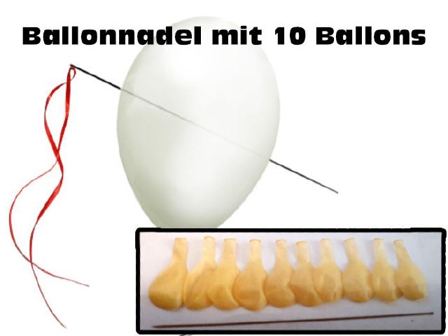 Ballonnadel mit 10 Ballons
