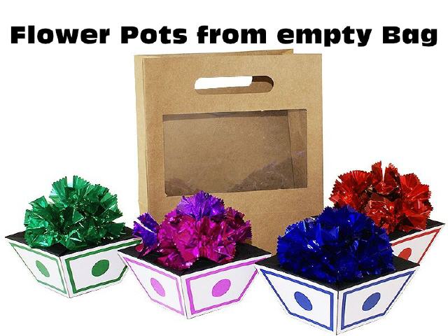 Flower Pots from empty Bag